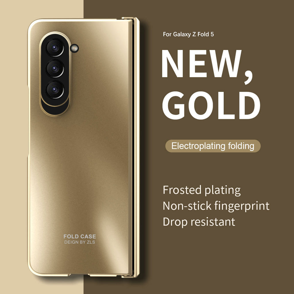 Suitable for Samsung Fold6 phone case FOLD5 folding screen solid color electroplating Fold4 all inclusive anti drop protective case 5G
