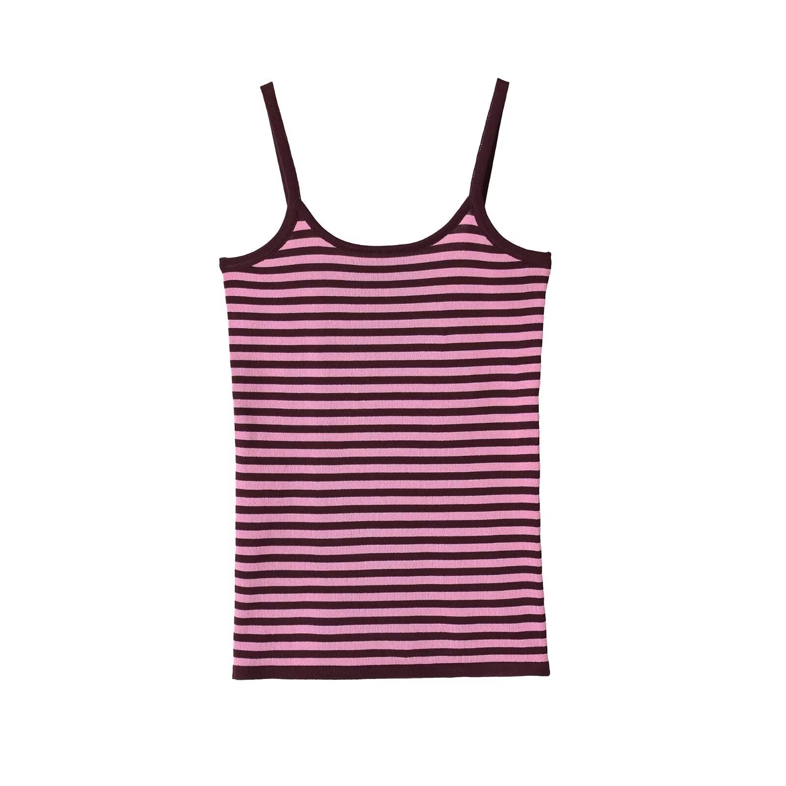 Spicy girl striped knitted camisole top