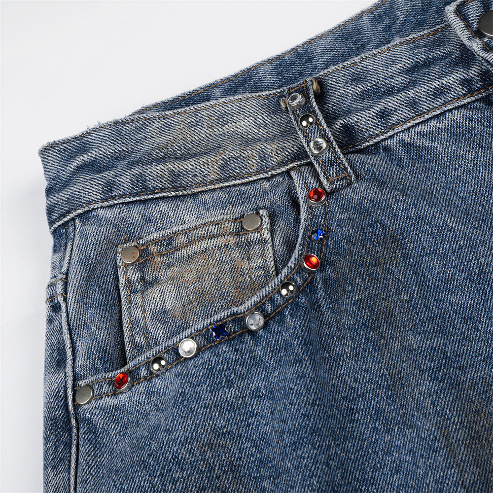 Broken holes make dirty jeans