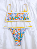 Sexy Two-Piece Bikini Swimwear for Women with Straps