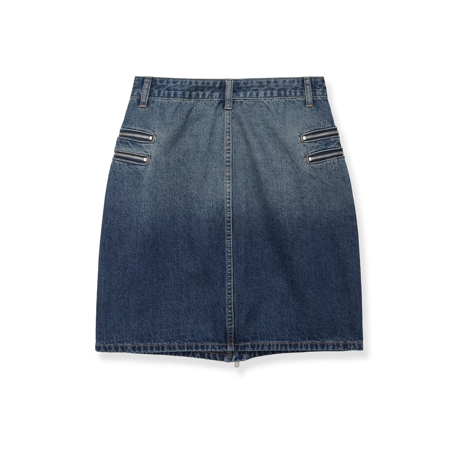 Mid waist casual denim Midi skirt