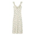 Holiday style floral ruffle edge sleeveless dress