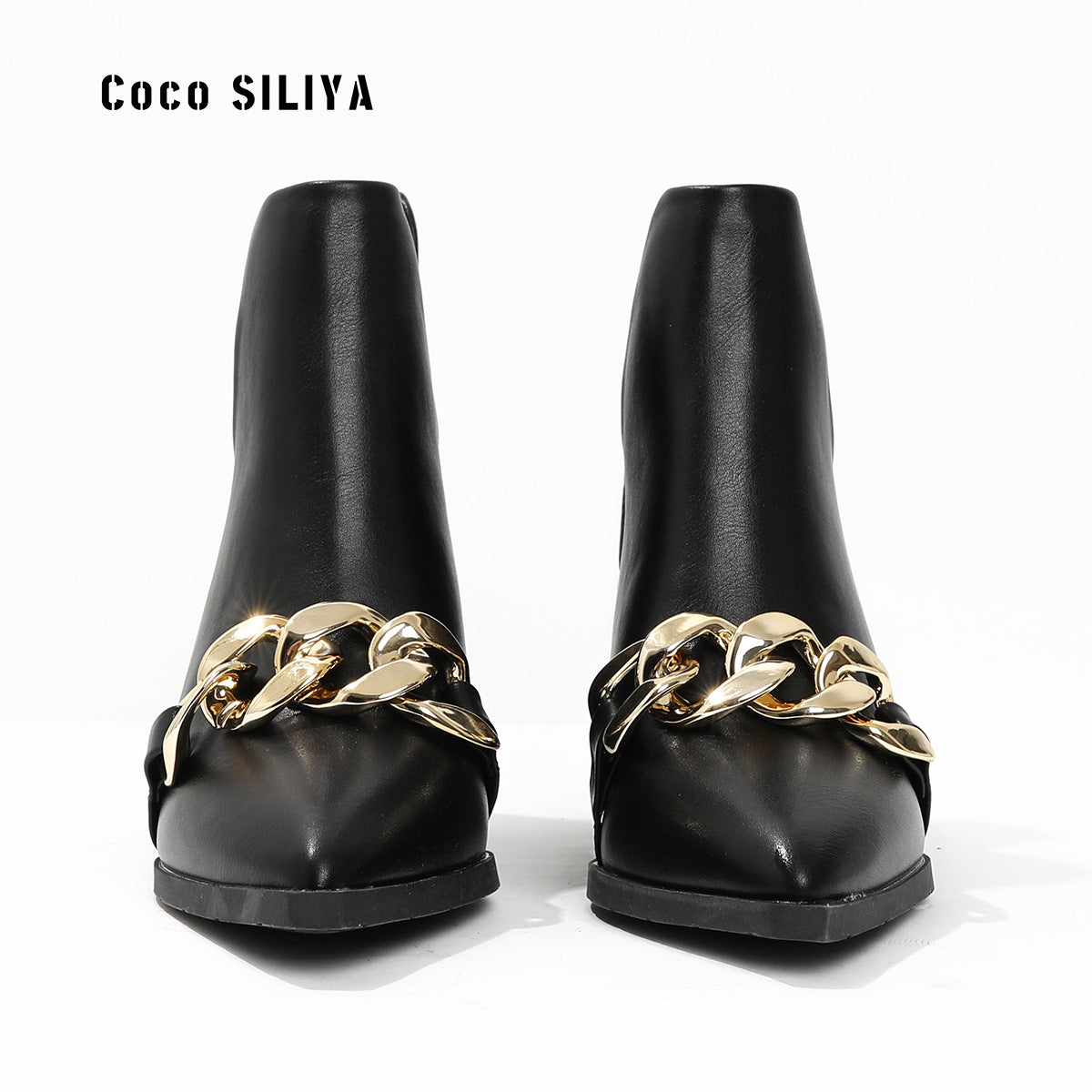 Short Boots Large Thick Heel High Heel Chelsea Women's Boots