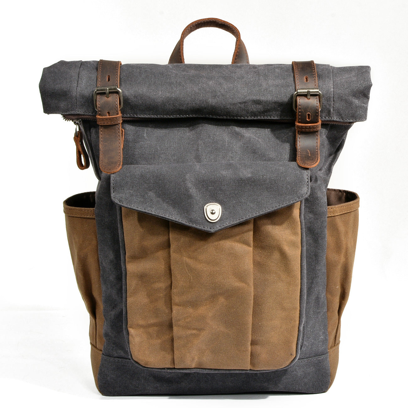 Men's Wax Canvas Backpack, Outdoor Hiking Large Capacity Waterproof Casual Travel Bag