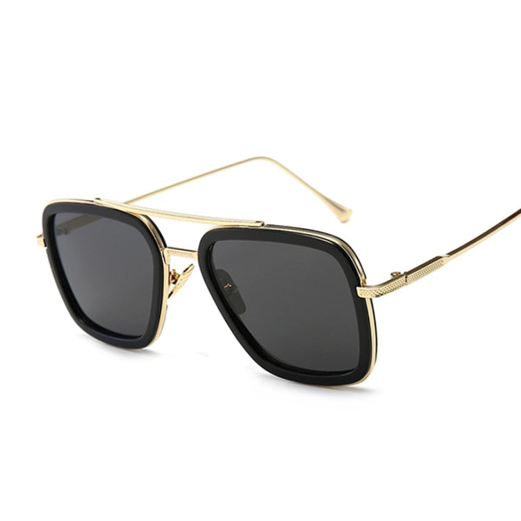 Black Sunglasses Woman/man Mirrored Designer Brand Woman Glasses Vintage Blue Lens Sun Glasses Female UV400