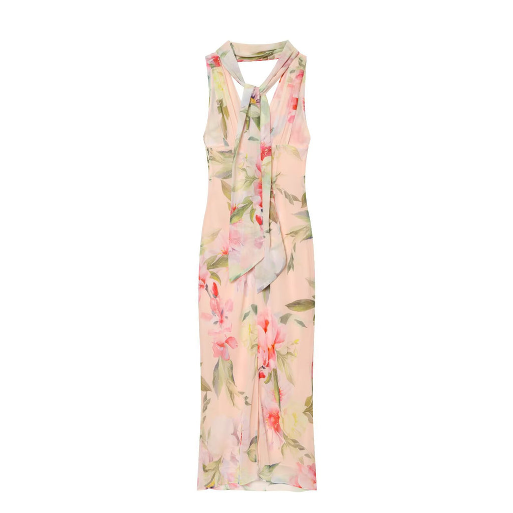 Spicy girl scarf decoration chiffon dress