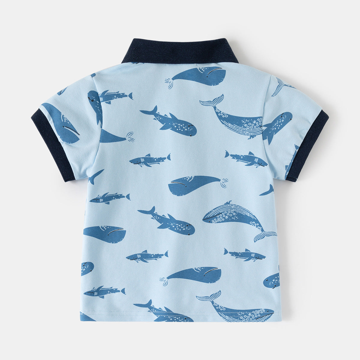 Children's Flip Collar T-Shirt Short Sleeve Polo Shirt