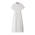 Elegant hollowed out embroidered dress