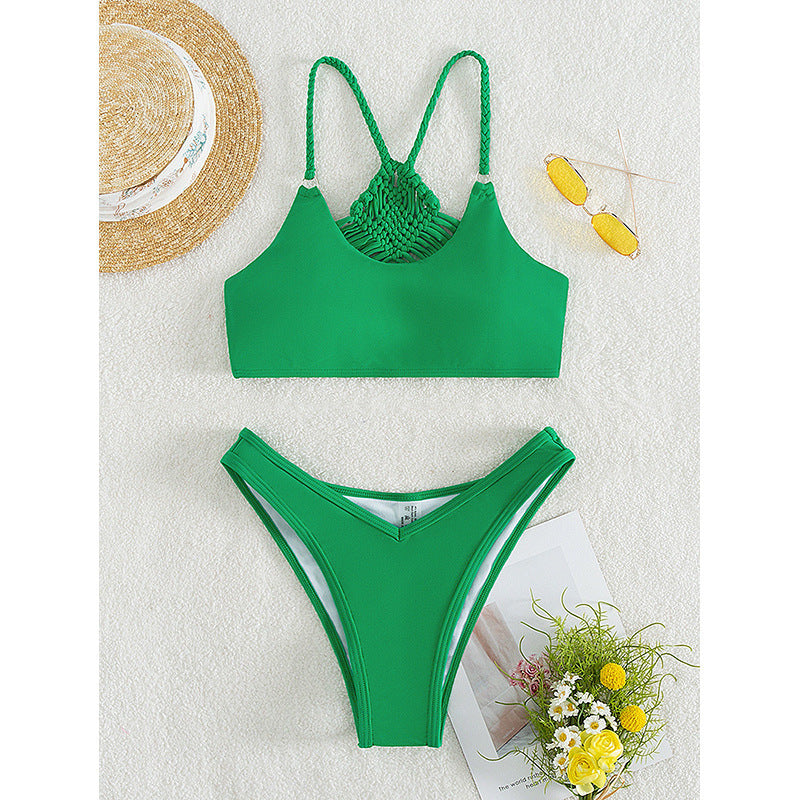 Female bikini split swimsuit