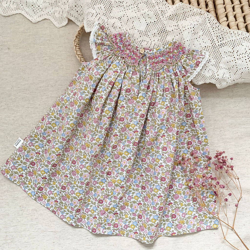 Lace ruffled girls' sleeveless dress