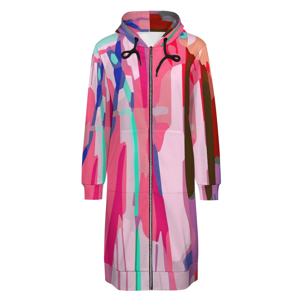Women's full print long Hoodie