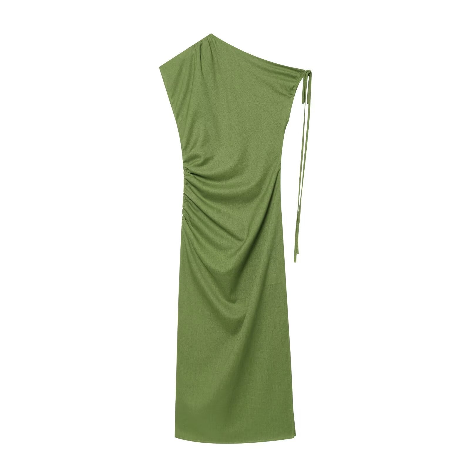 Flax slim cut slit shoulder dress