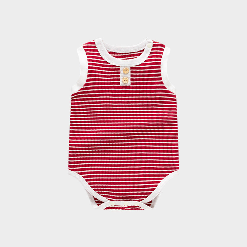 Striped sleeveless newborn clothing