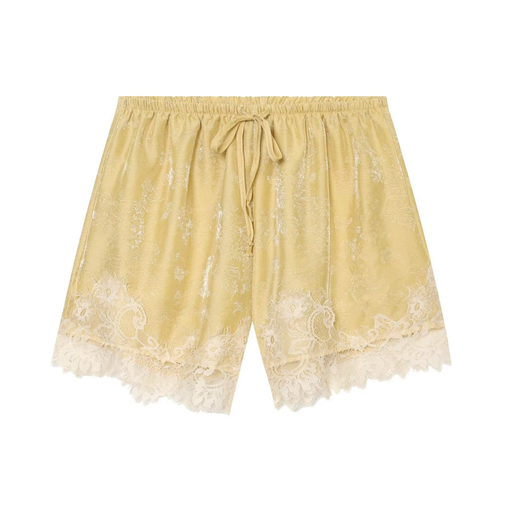 Lace Jacquard Top+Lace Shorts Set
