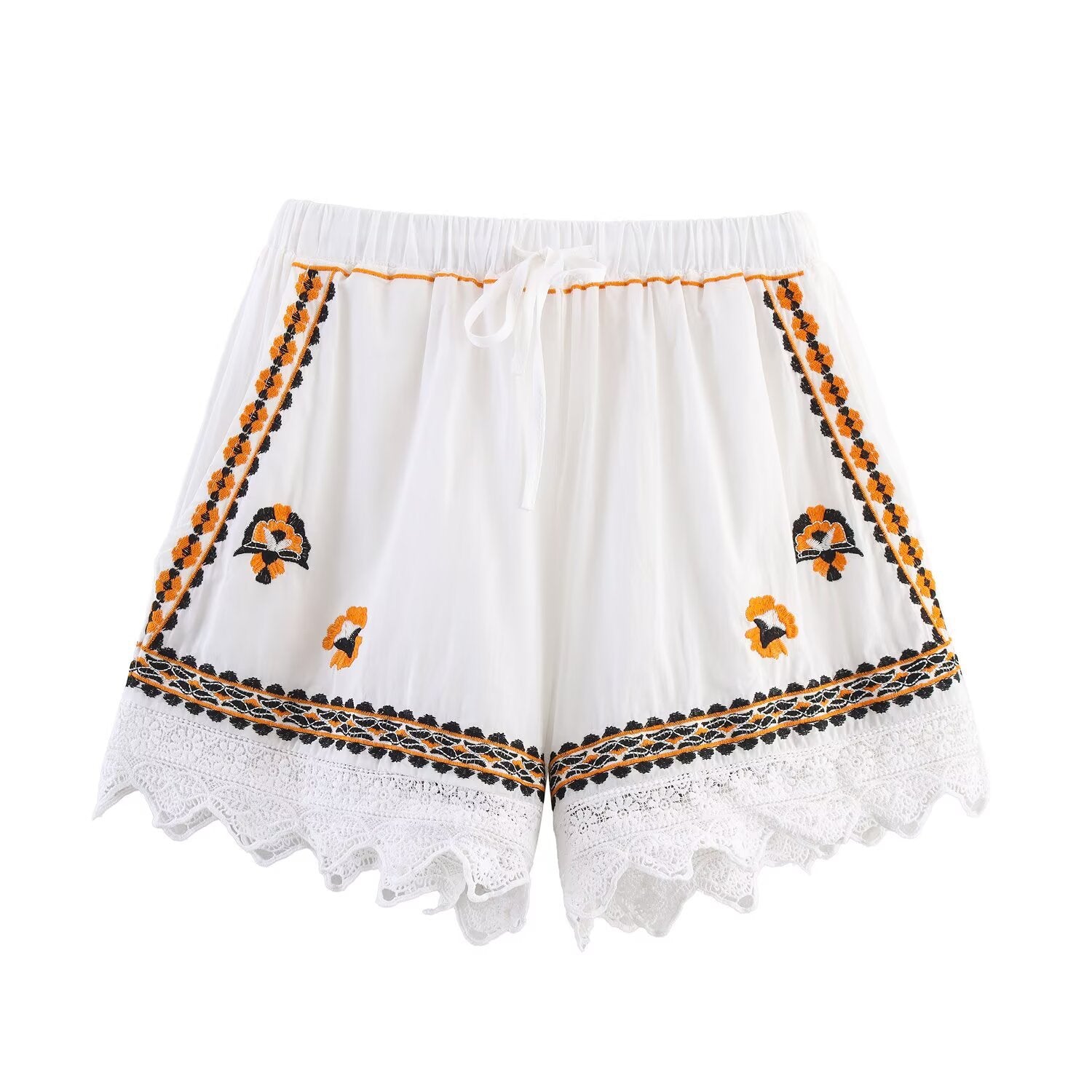 Embroidered shirt+embroidered shorts set