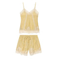 Lace Jacquard Top+Lace Shorts Set