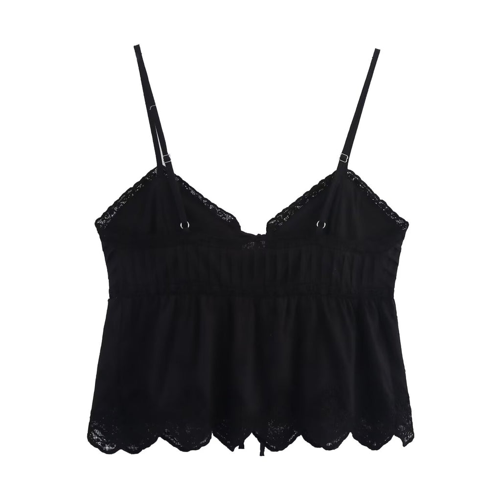 Spicy girl embroidered short camisole top