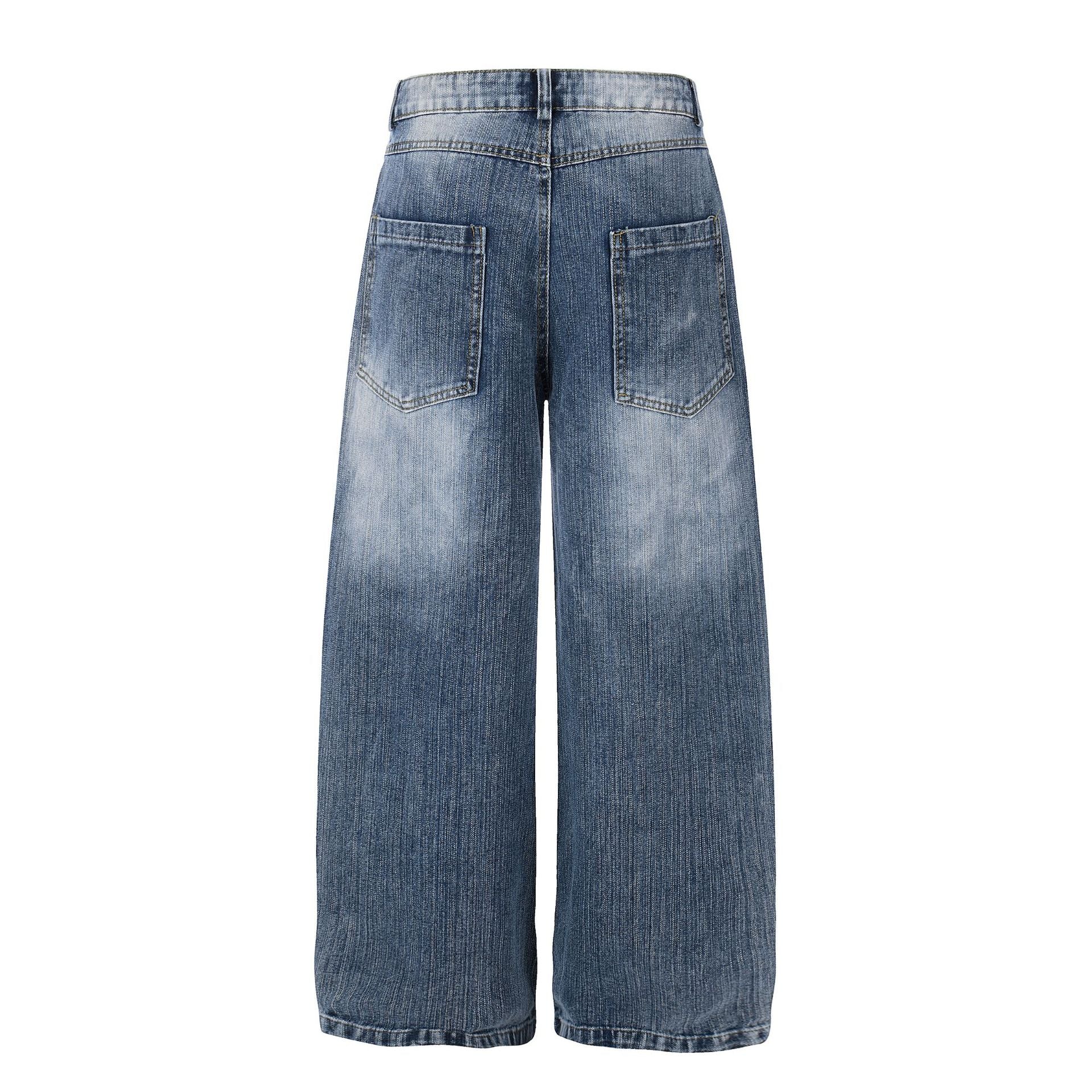 Wide Leg Jeans Women Loose Straight Washed Distressed Trendy Casual Pants