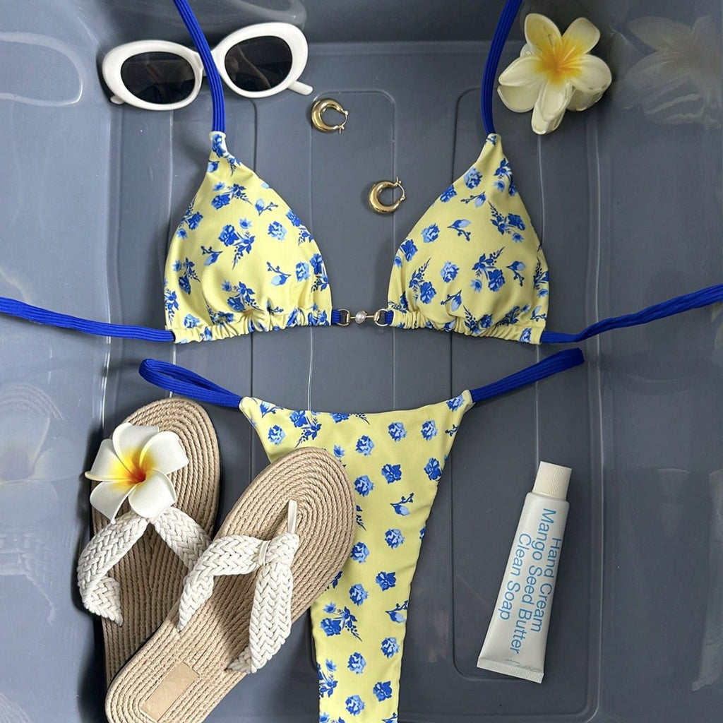 Sexy Lady Style Tie-Up Bikini Women's Three-Piece Swimwear