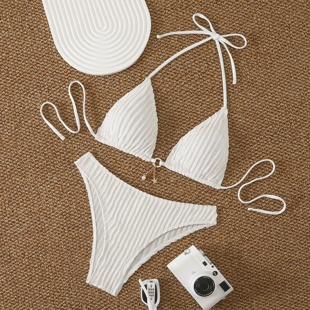 Solid color bikini swimsuit