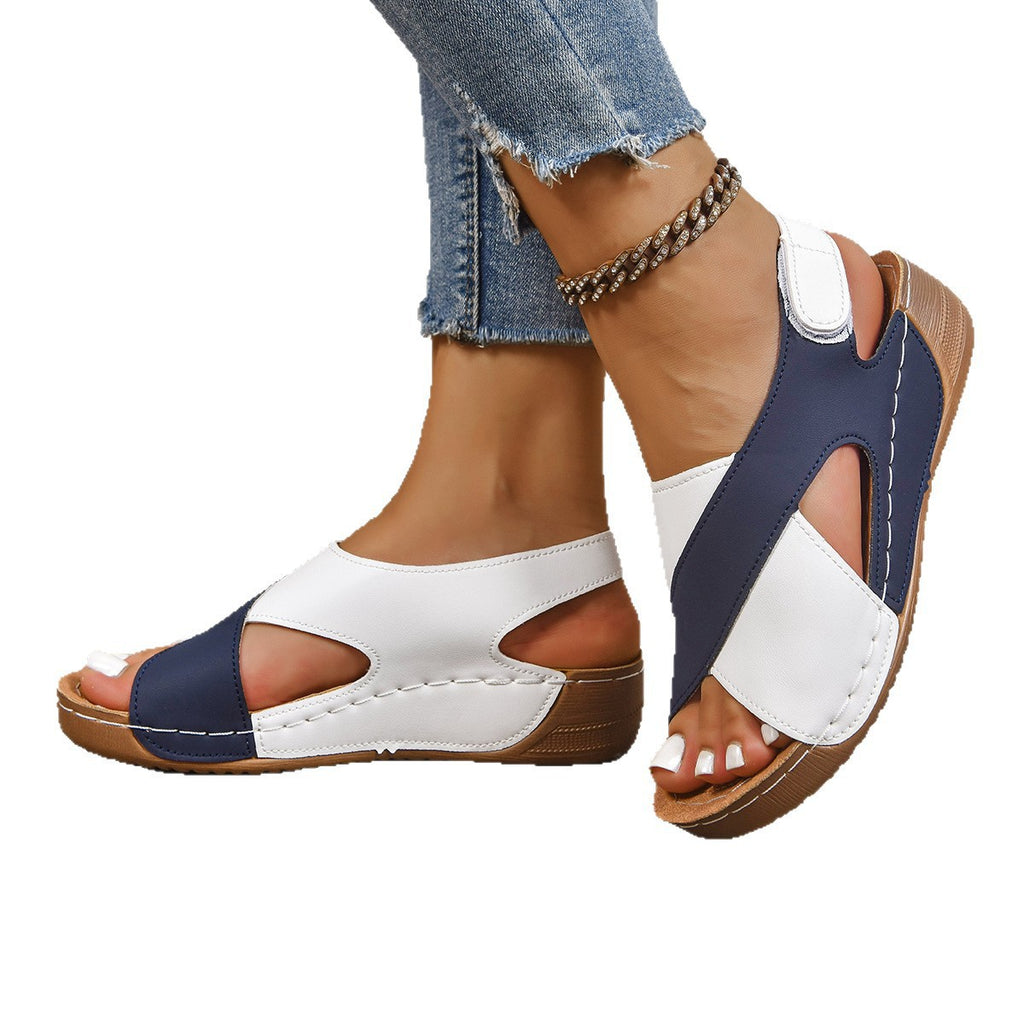Hollow cross strap sandals