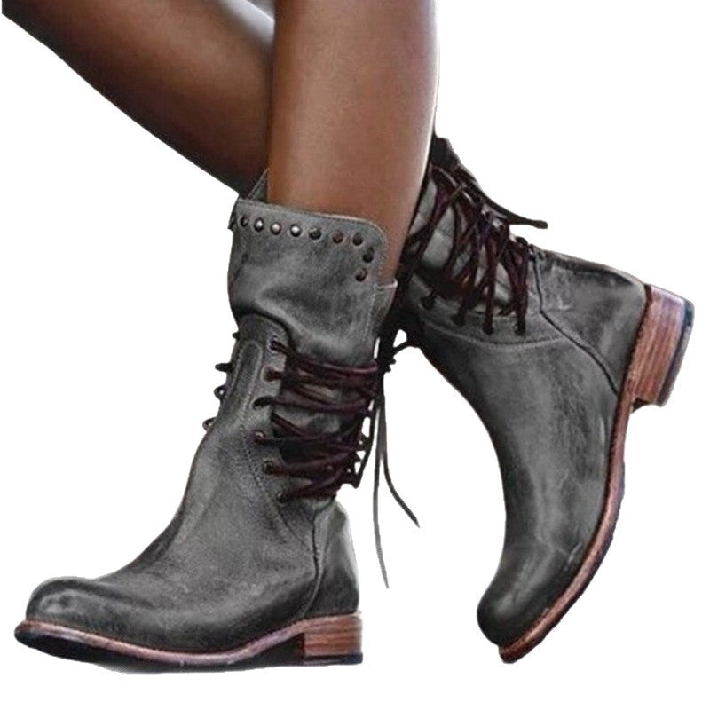 Women's winter versatile plus size short boots for women