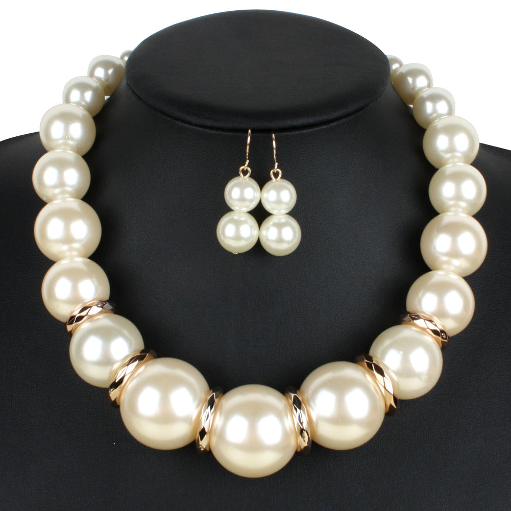 Catwalk Models Large Pearl Short Necklace Korean Style Personalized Fashion Necklace Exaggerated Necklace