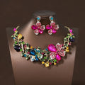 Itacazzo Decorative Props Dreamlike Style Romantic Dazzling Ladies' Necklace Earrings 3 Pcs Set  For Important Occasions