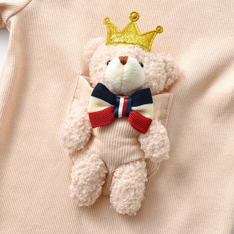 Round neck short sleeved baby bag fart jacket