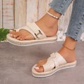 Style Plus Size Thick Sole Toe Loop Sandals Beach Slip-On Slippers