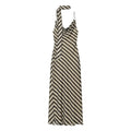 Striped ribbon decoration swing collar suspender long skirt