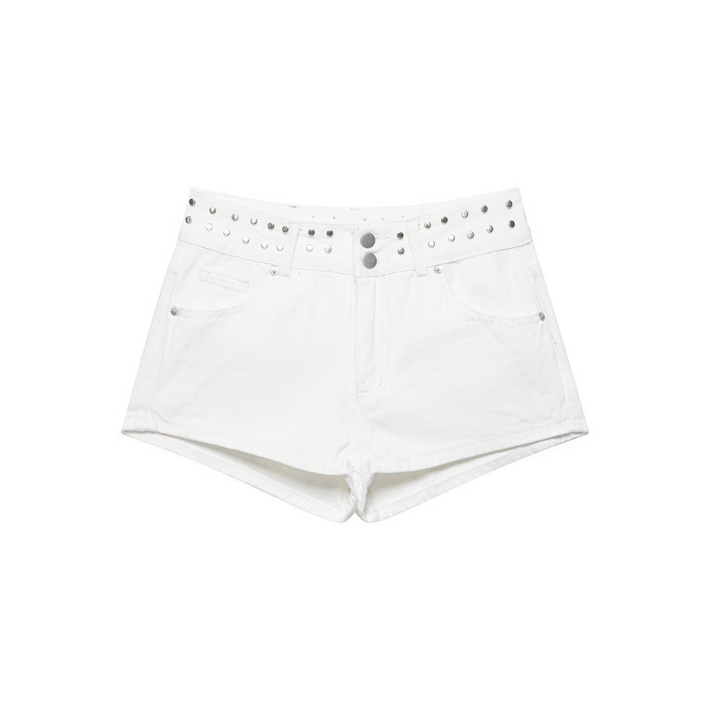 Casual versatile star low waisted denim shorts