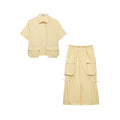 Pocket shirt+workwear MIDI skirt set