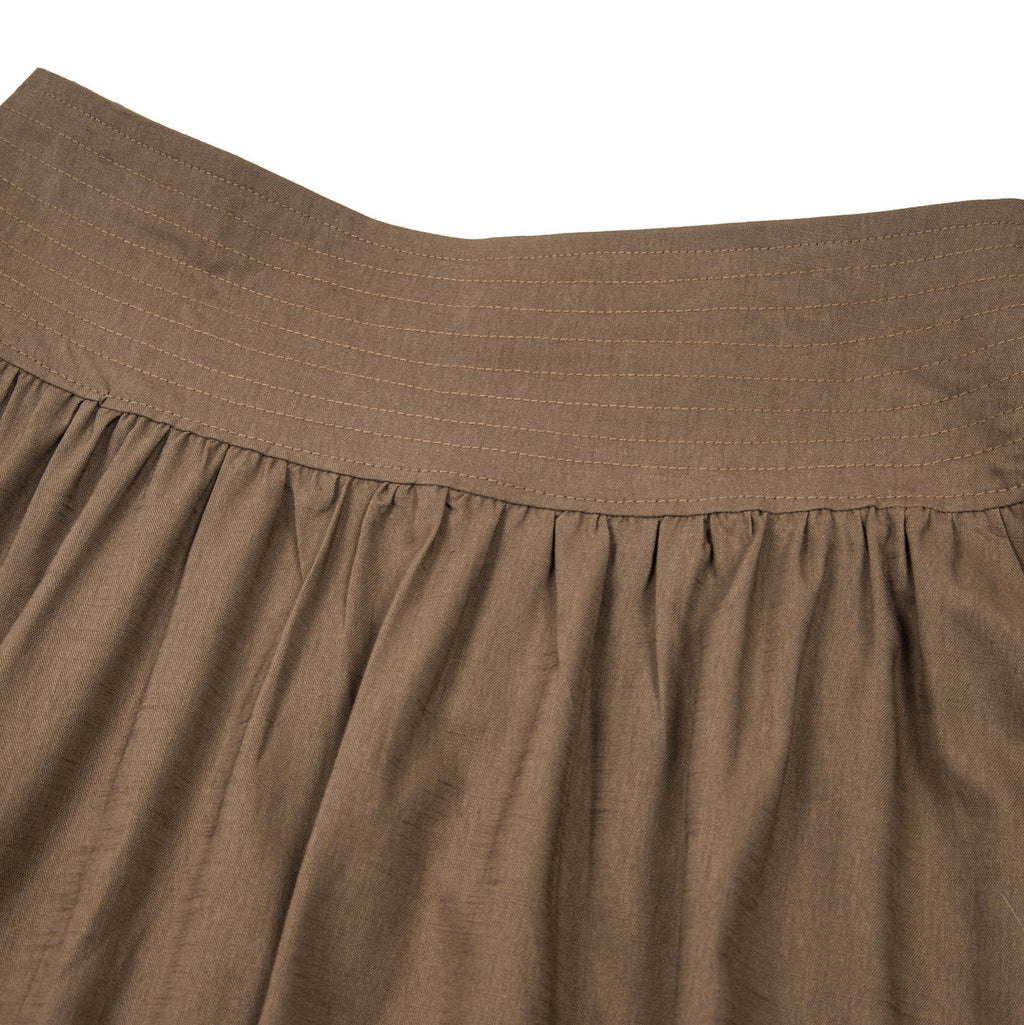 Pleated Irregular Skirt for Women High Waist Elastic Waist Drape Mid-Length Skirt