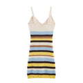 Hot girl striped knitted short dress