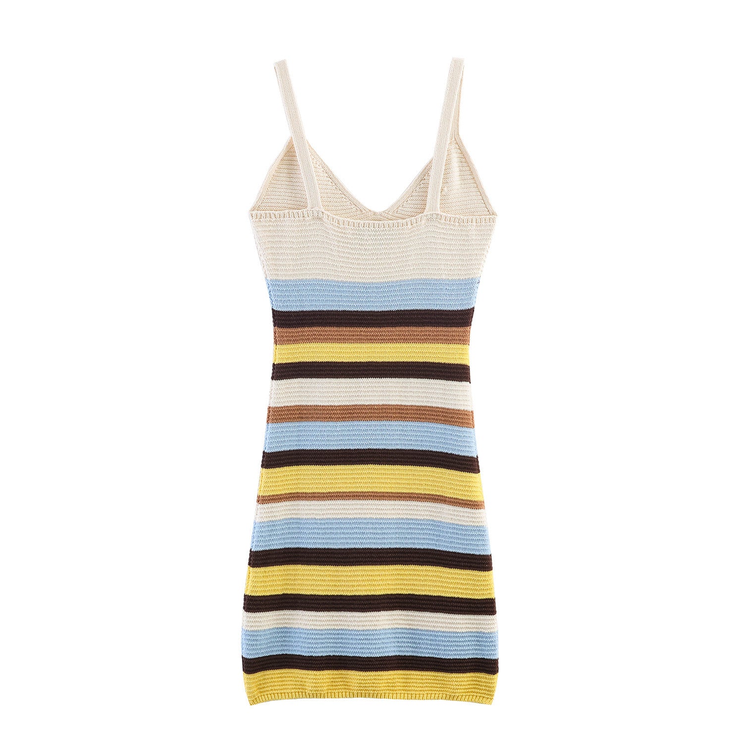 Hot girl striped knitted short dress