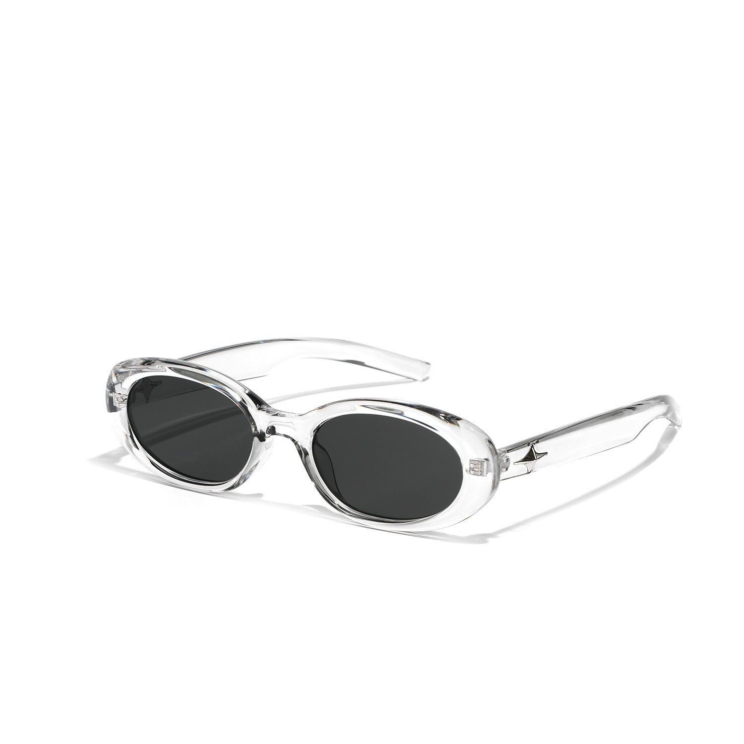 Oval rivet star sunglasses for women's glasses