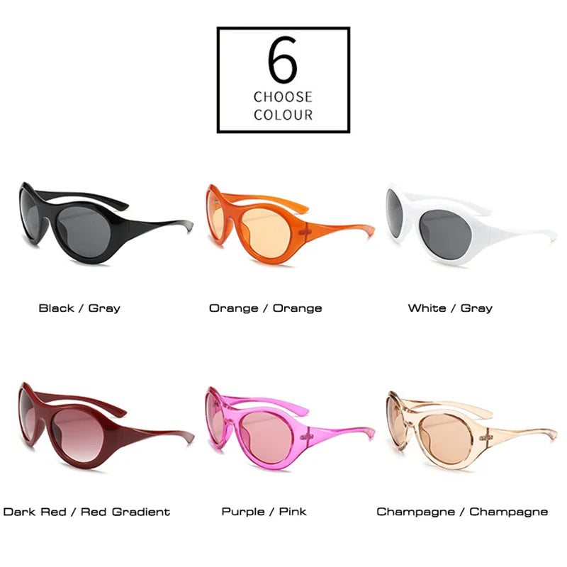 Oversized Oval Sunglasses Women Fashion Y2K Punk Men Outdoor Sports Sun Glasses Shades UV400