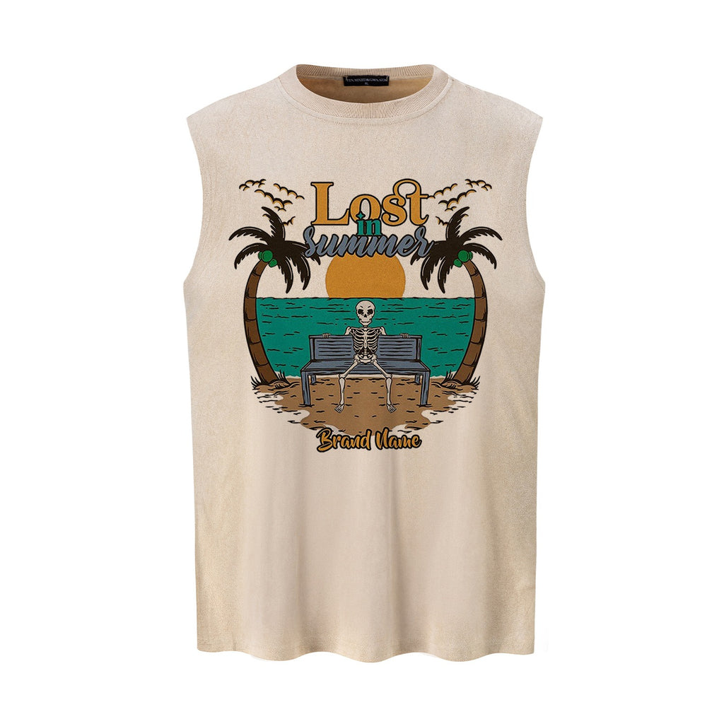 Skeleton Beach Printed Tank Top