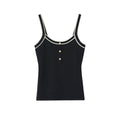 Spicy girl's contrasting color trimmed camisole top