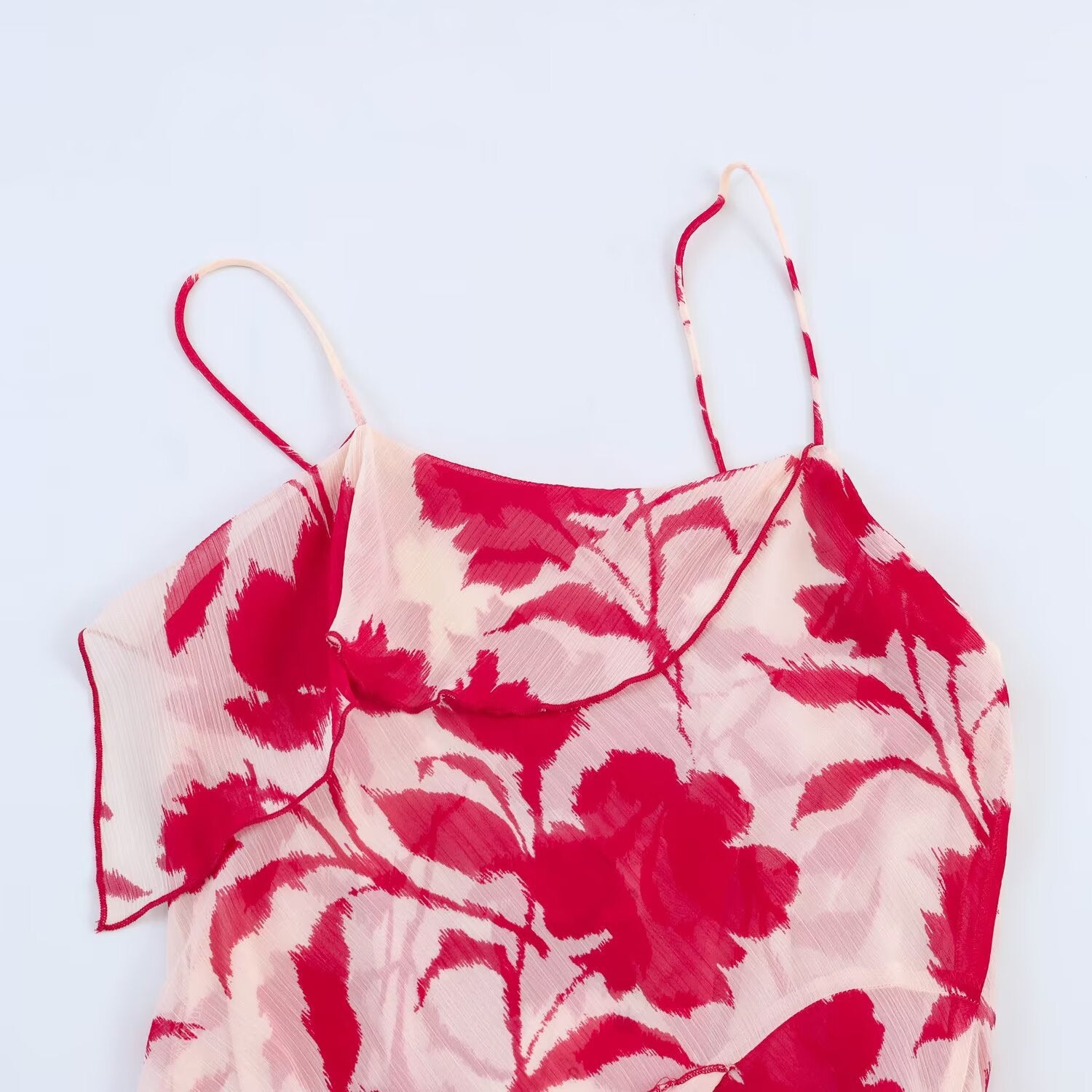 French printed lingerie style MIDI dress