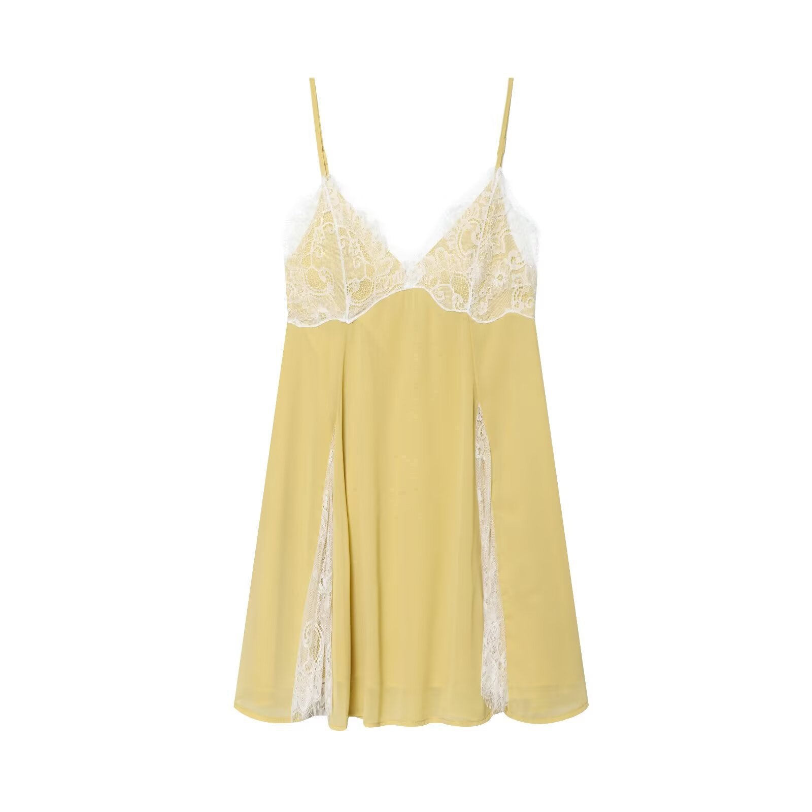 Hot girl lace patchwork short dress