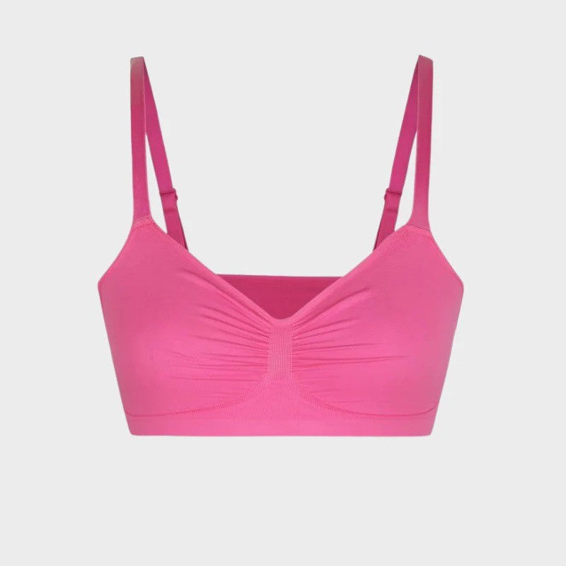 Large size thin without steel ring gathering bra