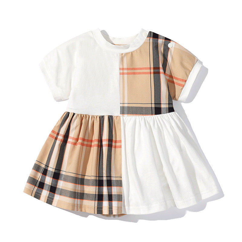 Checkered short sleeved baby jumpsuit