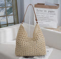 Hollow out straw woven bag woven belt armpit bag