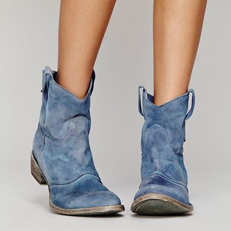 Comfortable low heeled oversized low cut women's boots