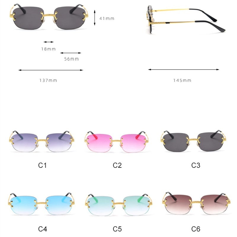 Rimless Sunglasses Women Retro Square Frameless Sun Glasses Men In Bulk Vendor Sun Glasses For Women Fashion