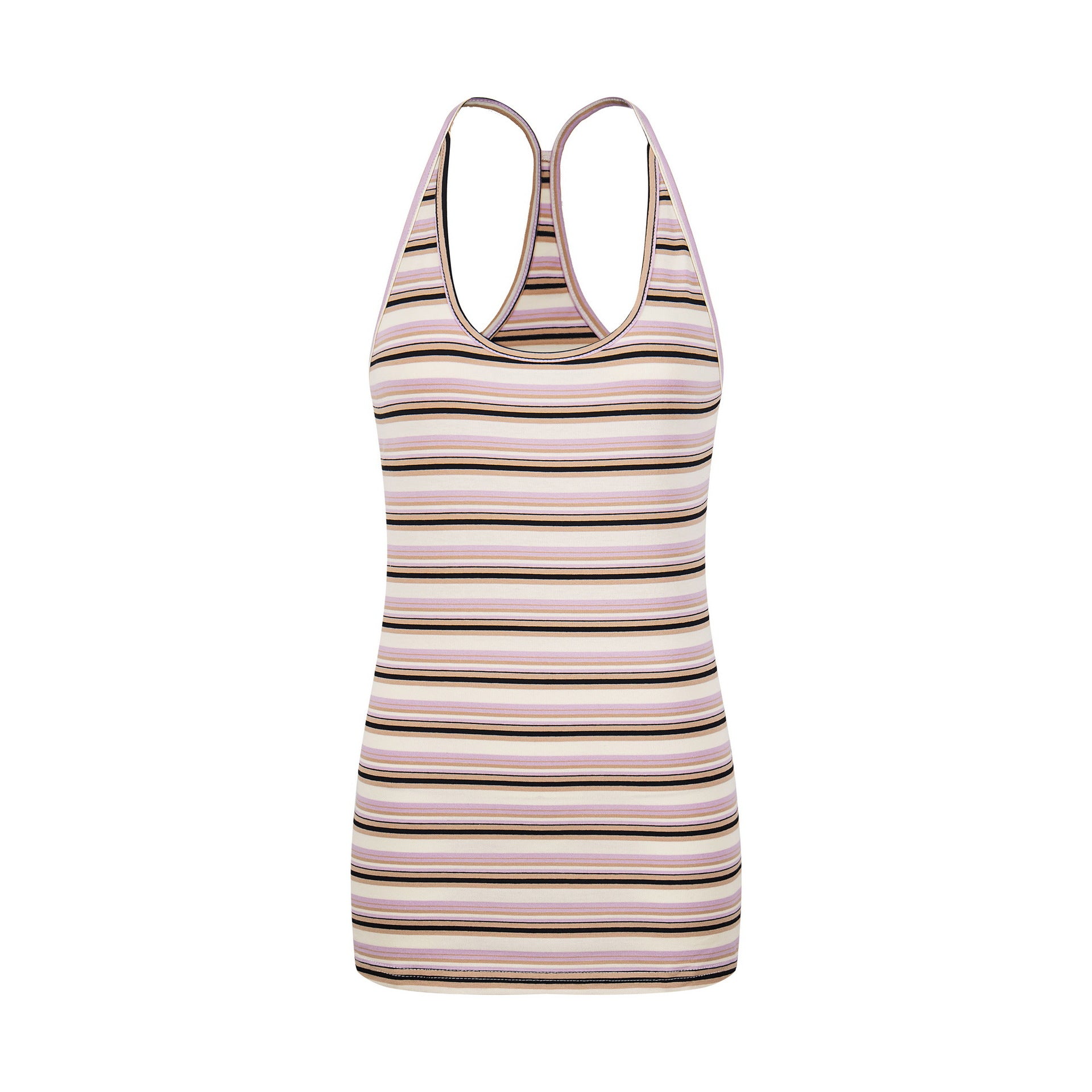 Colorful Stripe Tank Top, Fitted Slimming Bodysuit, Sweet and Cool Style Women's Clothing
