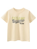 Round Neck Letter Print Short Sleeve T-Shirt