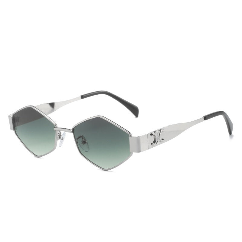 New triangular glasses, European and American ins, internet celebrity geometric polygon glasses, personalized hip-hop sunglasses
